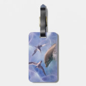 Étiquette À Bagage Dauphins et oiseaux de plongée (Dos Vertical)