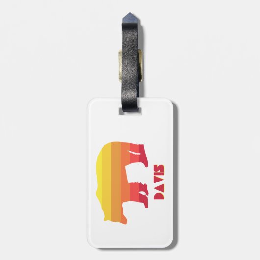 Étiquette À Bagage Davis West Virginia Rainbow Bear (Dos Vertical)