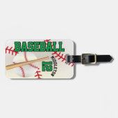 Étiquette À Bagage ⚾ de baseball Sport Vert (Devant horizontal)