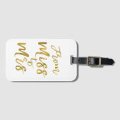 Étiquette À Bagage De Miss à Mrs Fête de Fiançailles en Papier à Moti (Devant Horizontal)