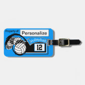 Étiquette À Bagage 🏐 de volley-ball sportif | Couleur Arrière - plan (Devant horizontal)