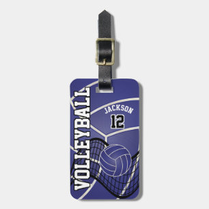 Étiquette À Bagage 🏐 de volleyball de sport - bleu-foncé