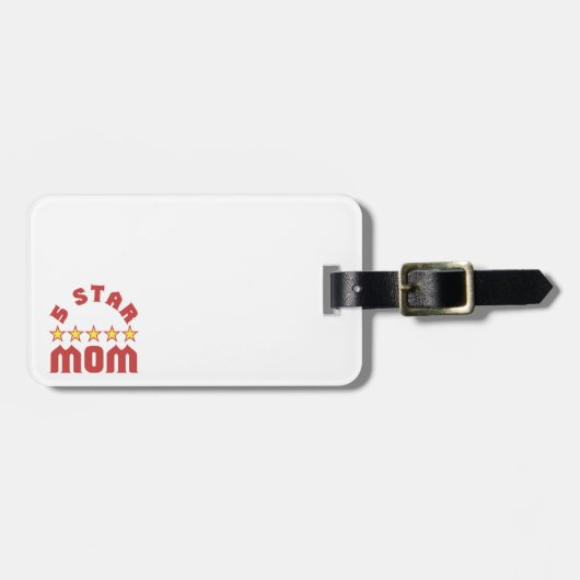 Étiquette À Bagage Décerné 5 étoiles à Maman (Devant horizontal)