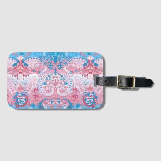 Étiquette À Bagage Déchets de dragon transgenre - Couleur du drapeau  (Devant Horizontal)