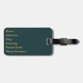 Étiquette À Bagage Décor à deux arches de style rétro (Dos horizontal)