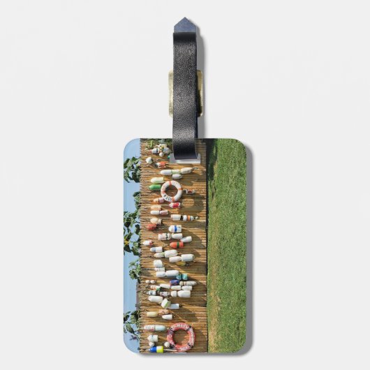 Étiquette À Bagage Décor de l'île Block (Dos Vertical)