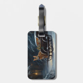 Étiquette À Bagage Décor de Noël Abyssinian Snowy Sleigh Ride (Dos Vertical)