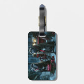 Étiquette À Bagage Décor de Noël Cane Corso Snowy Sleigh (Dos Vertical)