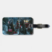 Étiquette À Bagage Décor de Noël Cane Corso Snowy Sleigh (Dos horizontal)