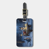 Étiquette À Bagage Décor de Noël de l'hélier bleu neige (Devant Vertical)