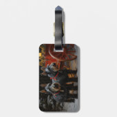 Étiquette À Bagage Décor de Noël écossais Terrier Snowy Sleigh (Dos Vertical)