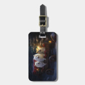 Étiquette À Bagage Décor de Noël Eskimo Snowy Sleigh (Devant Vertical)