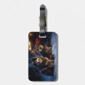 Étiquette À Bagage Décor de Noël Lapphund Snowy Sleigh (Dos Vertical)