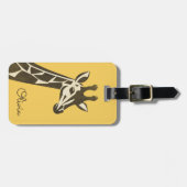 Étiquette À Bagage Décor en tête de girafe de mignonne (Devant horizontal)