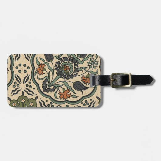 Étiquette À Bagage Décor Floral Perse Carrelage (Devant horizontal)
