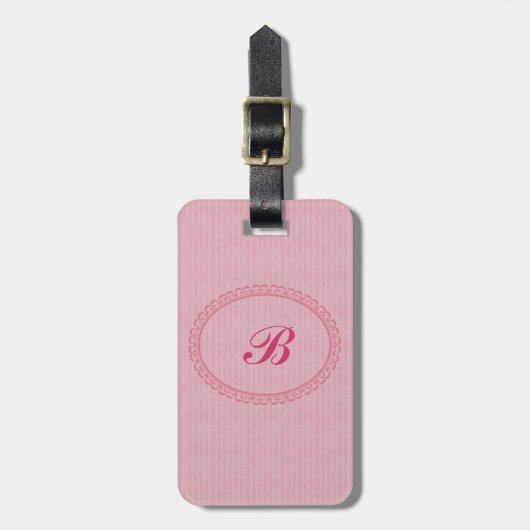 Étiquette À Bagage Décoré d'un monogramme dans l'initiale (Devant Vertical)