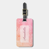 Étiquette À Bagage Découpe de roses (Devant Vertical)
