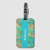 Étiquette À Bagage Découpes vertes et jaunes modernes Conception abst (Devant Vertical)