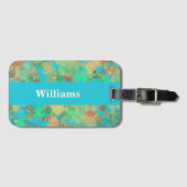 Étiquette À Bagage Découpes vertes et jaunes modernes Conception abst (Devant Horizontal)