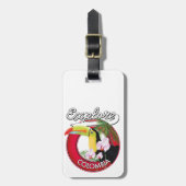 Étiquette À Bagage Découvrez le logo rétro Colombie (Devant Vertical)