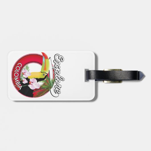 Étiquette À Bagage Découvrez le logo rétro Colombie (Dos horizontal)