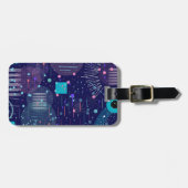 Étiquette À Bagage Deep Blue Dreams Abstract Art (Devant horizontal)