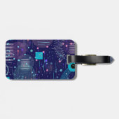 Étiquette À Bagage Deep Blue Dreams Abstract Art (Dos horizontal)