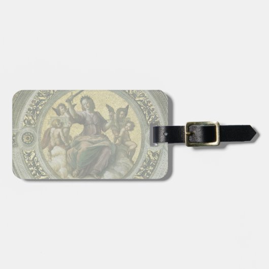 Étiquette À Bagage Déesse romaine Justice avec les anges par Raphael (Devant horizontal)