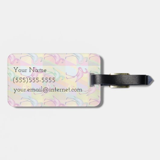 Étiquette À Bagage Défilé de Flamant rose (Dos horizontal)