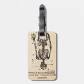 Étiquette À Bagage Définition de squelette Vintage (Dos Vertical)