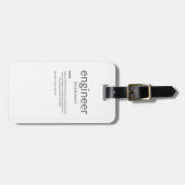 Étiquette À Bagage Définition du grand ingénieur du Gift Engineer Col (Devant horizontal)