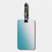 Étiquette À Bagage Dégradé turquoise et blanc (Dos Vertical)