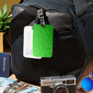 Étiquette À Bagage Dégradé vert clair motif lumineux de maille géomét