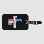 Étiquette À Bagage Delaware USA Map Drapeau américain (Devant Horizontal)