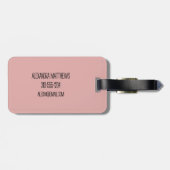 Étiquette À Bagage Delicate Floral Custom Monogram (Dos horizontal)