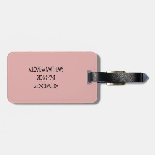 Étiquette À Bagage Delicate Floral Custom Monogram  (Dos horizontal)