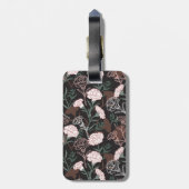 Étiquette À Bagage Délicates oeillets roses avec fleurs Feuilles vert (Dos Vertical)