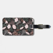 Étiquette À Bagage Délicates oeillets roses avec fleurs Feuilles vert (Dos horizontal)