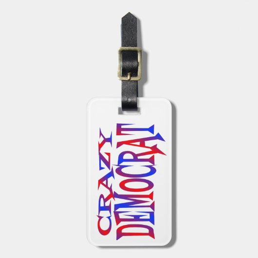 Étiquette À Bagage Démocrate fou (Devant Vertical)