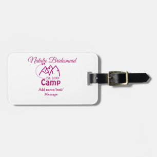 Étiquette À Bagage Demoiselle d'honneur de camp rose ajouter nom date
