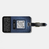 Étiquette À Bagage Denim Blue Parties scintillant Business Custom Log (Dos horizontal)