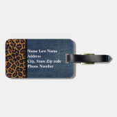 Étiquette À Bagage Denim et léopard (Dos horizontal)