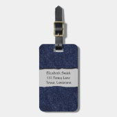Étiquette À Bagage Denim Fabric, Denim Texture, Blue Denim, Votre Nom (Devant Vertical)