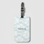 Étiquette À Bagage Dentelle blanche rose de menthe (Devant Vertical)