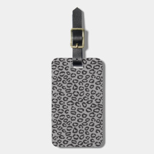 Étiquette À Bagage Dentelle nette noire avec le motif de léopard sur
