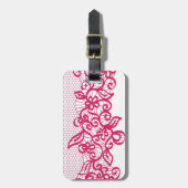 Étiquette À Bagage Dentelle rouge (Devant Vertical)