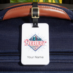 Étiquette À Bagage Denver Colorado États-Unis Skyline Vintage USA