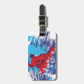 Étiquette À Bagage Dérives élevées de neige de Cathching de surfeur (Devant Vertical)