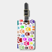 Étiquette À Bagage Des Empreintes de pattes de chiens partout (Devant Vertical)