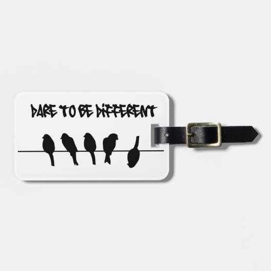 Étiquette À Bagage Des oiseaux sur un fil - osez être différent (Devant horizontal)